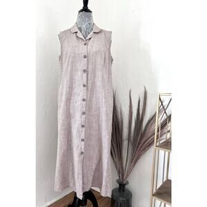 Blair Linen Button Front Maxi Dress